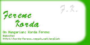 ferenc korda business card